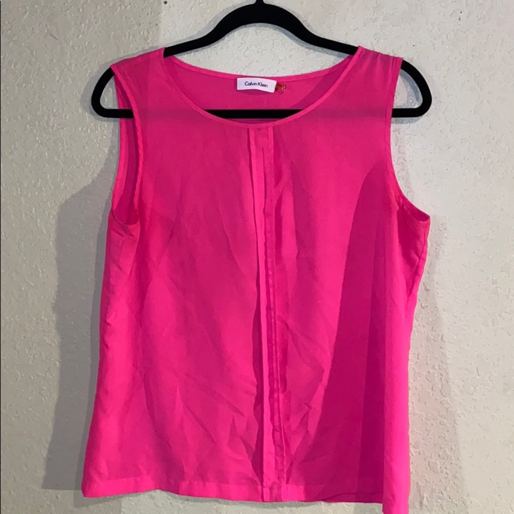 Hot pink Calvin Klein breathable tank top blouse